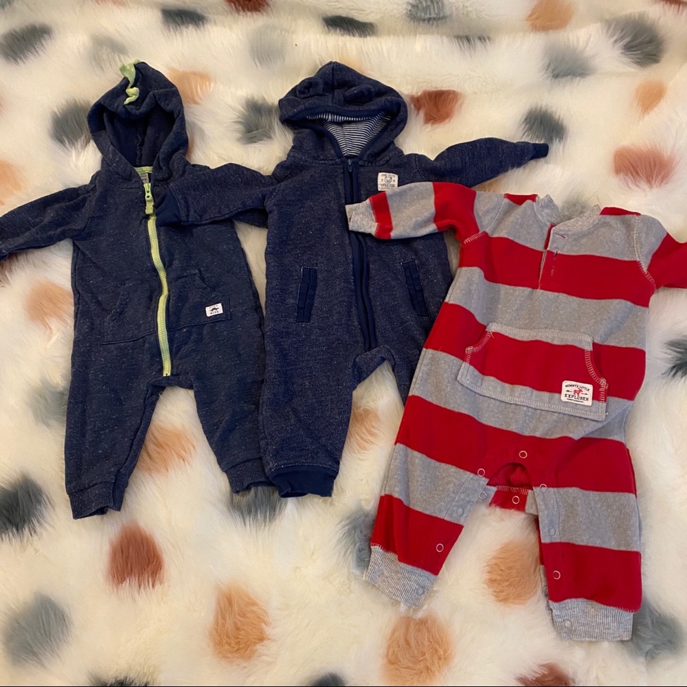 Bundle of 3 - Carters Baby Boy Bodysuits 6 mo
